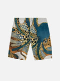 Hawaiian Summer Casual Blue Octopus Printing Shorts