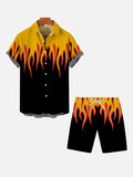Fire Flame Pattern Printing Shorts