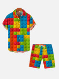 Funny Rainbow Handmade Lego Micro Particle Building Blocks Printing Shorts