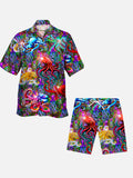 Psychedelic Stunning Hippie Colored Octopus Printing Shorts