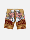 Rub My Butt & Pull My Pork P-Chef With Beer BBQ Printing Shorts