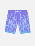 Purple Fire Flame Pattern Printing Shorts