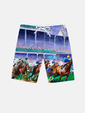 The Kentucky Derby Horse Racing Art Printing Shorts