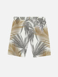Retro Tropical Leaves Printing Hawaiian Shorts