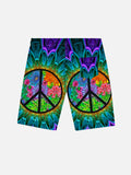 Psychedelic Lover Hippie Style Hippie Sign Printing Shorts