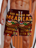 Fashion P-Chef I Rub My Meat Before I Stick It In Printing Shorts