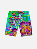 Psychedelic Colorful Hippie Mushroom Printing Shorts