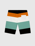 Black & Orange Contrasting Color Design Men's Shorts