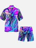 Psychedelic Colorful Hippie Jellyfish Printing Shorts