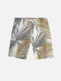 Retro Tropical Leaves Printing Hawaiian Shorts
