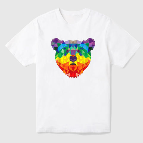 Rainbow Bear Printing Short Sleeve Tee