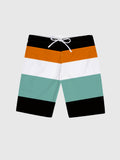 Black & Orange Contrasting Color Design Men's Shorts