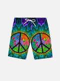 Psychedelic Lover Hippie Style Hippie Sign Printing Shorts