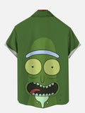 Green Cartoon Characters Cucumber Printing Costume Short Sleeve Shirt