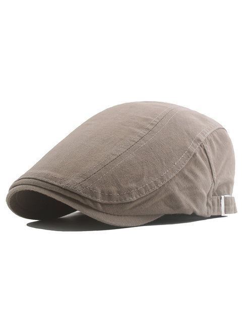 Khaki Cotton Metal Buckle Adjustable Golf Beret Hat