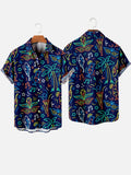 Abstract Hand Drawn Colorful Carnival Pattern Printing Short Sleeve Shirt