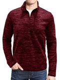 Solid Color Casual Premium Men's Stand Collar Zip Up Sweatshirt
