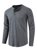 Solid Color Casual Premium Men's Long Sleeve T-Shirt