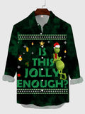 Christmas Elements The Hairy Monster Is this Jolly Enough Printing Men's Long Sleeve Shirt