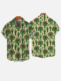 Green Mexican Style Cactus Fashion Hawaii Short Sleeve Shirt
