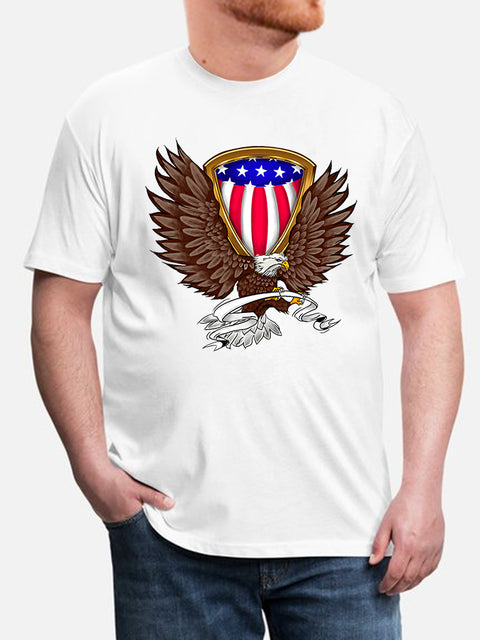 Eagle and Shield Printing Cotton Men's Short Sleeve Tee