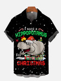 I Want A Hippopotamus For Christmas With Presents Printing Men's Short Sleeve Shirt