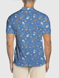 DarkSkyBlue Cartoon Hand Drawn Fruit Beer And Cups Printing Men‘s Short Sleeve Polo