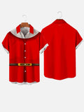 Christmas Elements Santa Dress Up Printing Men's Short Sleeve Shirt