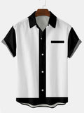 1960s Black Edge Pocketless Men's Camp Short Sleeve Shirt