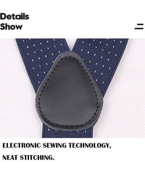 Britischer Stil schwarz-weiß gestreifte elastische Herren-Hosenträger mit sechs Clips