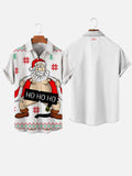 HO Ugly Christmas Elements Naked Naken Santa Printing Men's Short Sleeve Shirt