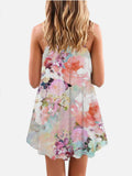 Color Flowers Gradient Casual Fashion Sleeveless Camisole Dress