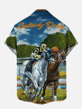 Art Painting Horse Racing Printing Short Sleeve Shirt