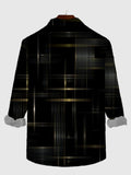 Gradient Creative Black Gold Colorful Stripe Business Style Long Sleeve Shirt