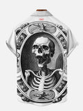 Halloween Element Skull Magic Mirror Printing Men's Short Sleeve Shirt