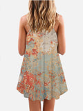 Floral Color Matching Fashion Trend Printing Sleeveless Camisole Dress