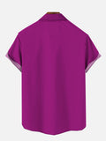 Purple And Green Stitching Cartoon Dinosaur Costume Short Sleeve Shirt
