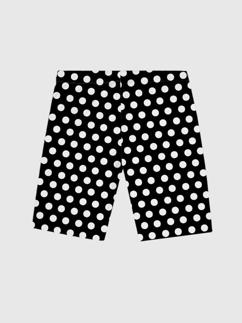 Black And White Round Fashion Polka Dots Printing Men's Shorts