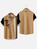 Gradient Casual Coconut Tree Printing Men's Short Sleeve Shirt