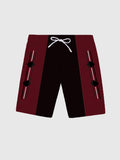 Black & Red Stitching Geometrical Element Printing Men's Shorts