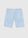 LightBlue Irregular Hand-Painted Checkered Printing Men's Shorts