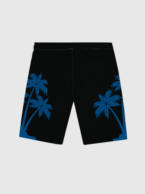 Black Coconut Tree Printing Men's Hawaiian Shorts
