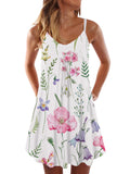 Basic Floral-Print Sleeveless Camisole Dress