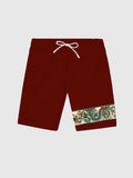 Vintage Style Red And Chinese Traditional Mythology Dragon Printing Men's Shorts