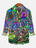 Psychedelic Hippie Funny Octopus Printing Long Sleeve Shirt