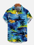 Blue Vantage Hawaii Tropical View Printing Short Sleeve Shirt