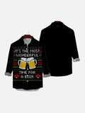Merry Christmas! It’s The Most Wonderful Time For A Beer Printing Men's Long Sleeve Shirt
