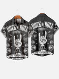 Black Rock Gestures And Stereo Printing Short Sleeve Shirt