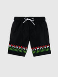 Retro Black, Red And Green Mosaics Shorts