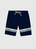 Grey And Blue Stitching Men's Shorts